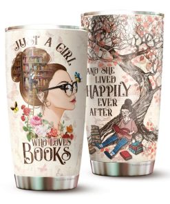 Just A Girl Who Loves Books Tumbler- Gifts for Book Lovers - Librarian Gifts for Women - Birthday Gifts For Book Lovers Women - Tumbler 20oz