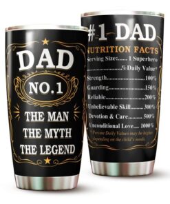 Dad The Man The Myth The Legend Tumbler - Number 1 Dad Tumbler - #1 Dad Tumbler -#1 Dad Nutrition Facts Tumbler - Birt